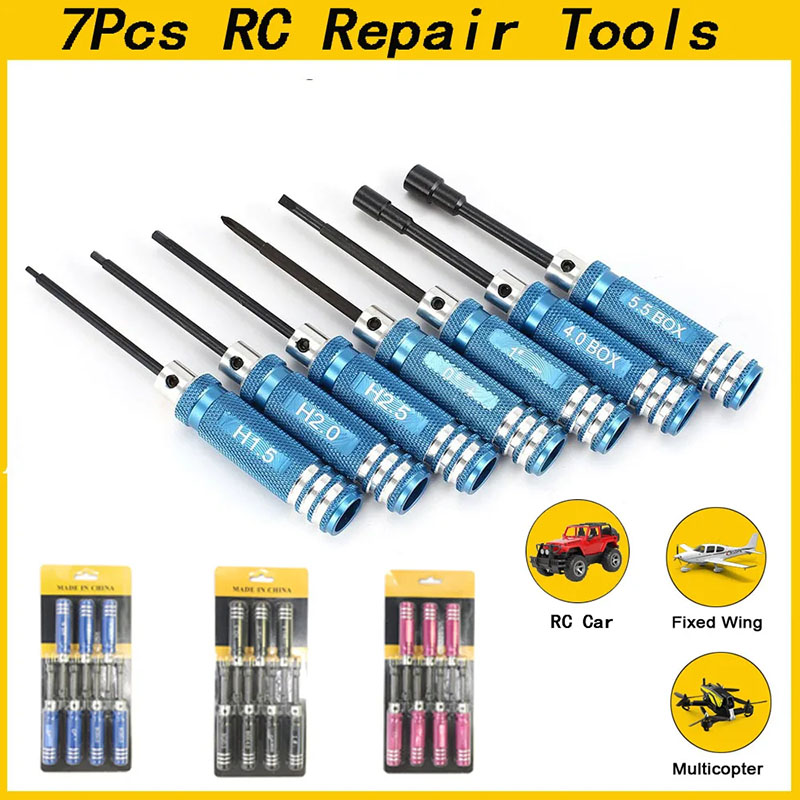Fpv Drone Tool Kit - ชุดไขควงหกเหลี่ยม RC 7 ชิ้น ขนาด 1.5