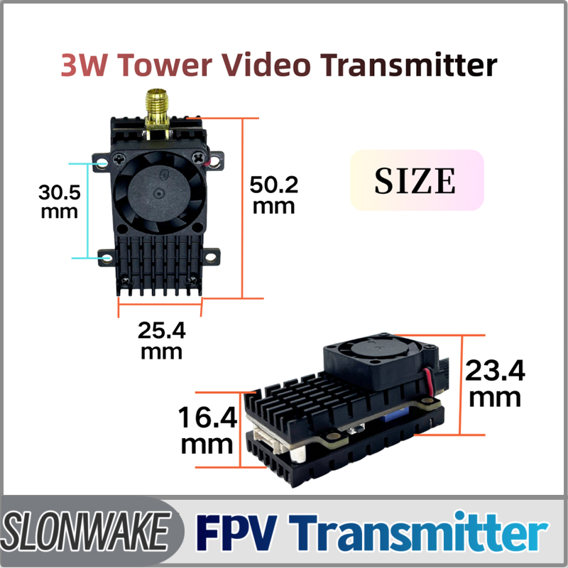 Fpv Drone Vtx - โมดูลส่งสัญญาณวิดีโอ SLONWAKE 5.8G 3000mW แบบจำลอง VTX